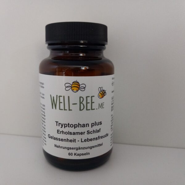 Tryptophan plus -  Aminosäure Kapseln mit Vitamin B6 und Melatonin "WELL-BEE"